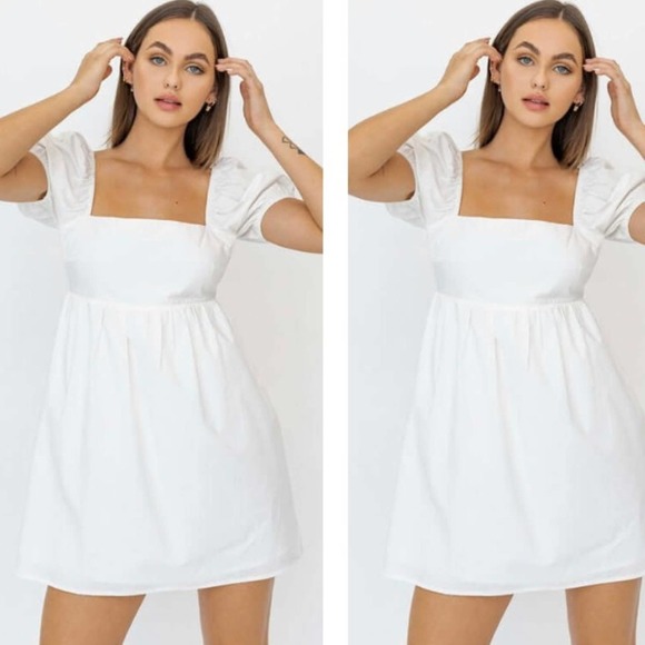 Cheers To Summer Mini Babydoll Puff Sleeve Dress - Picture 2 of 4